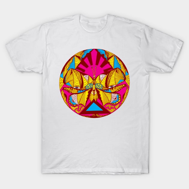 Miami Vice Sunrise Abstract Butterfly T-Shirt by kenallouis